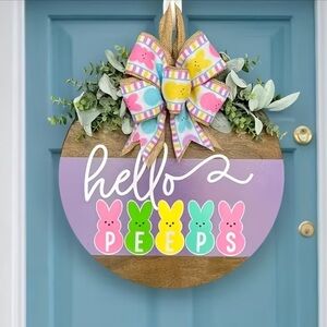 New Colorful Easter Door Sign with Bow